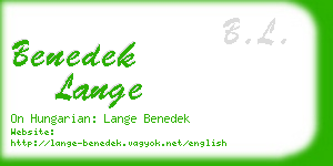 benedek lange business card